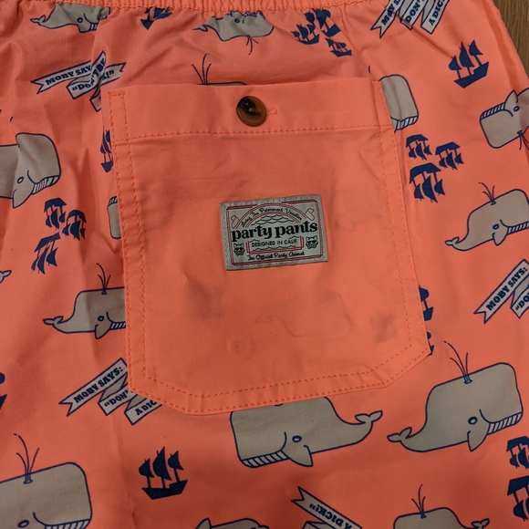 Neon Coral Whale Print Swim Shorts - Picture 2 of 10